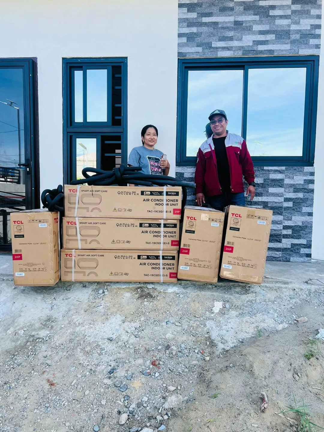 RMJ equipment boxes delivered outside a customer's house